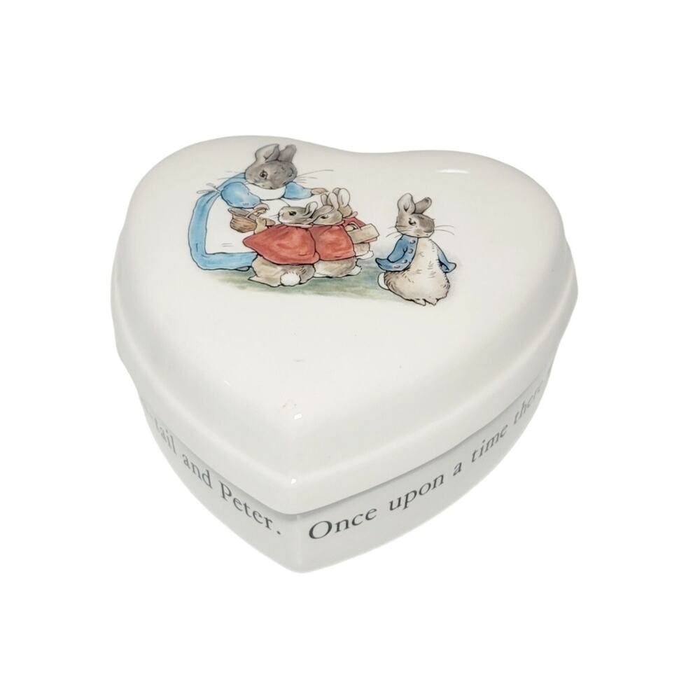 Wedgwood Beatrix Potter Peter Rabbit Heart Shaped Lidded Jewelry Trinket